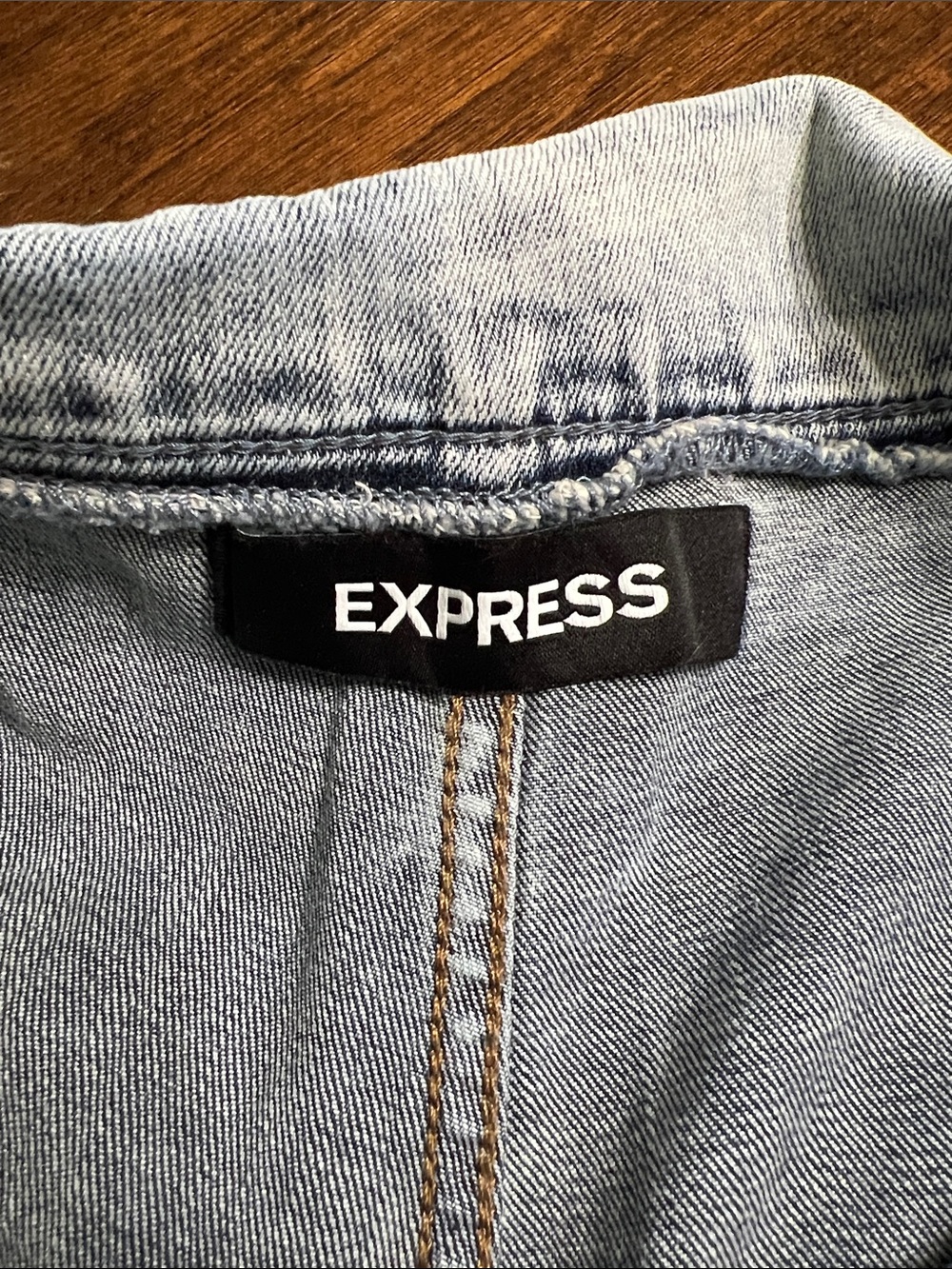 Express Light Wash Foldover Waist Denim Shorts Y2K Festival Boho - Picture 3 of 7